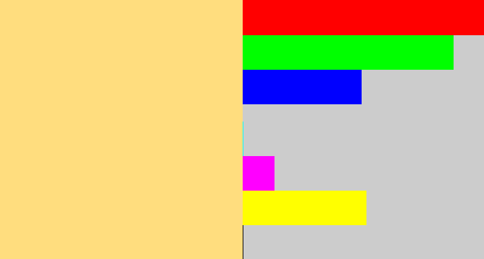 Hex color #ffdd7e - wheat