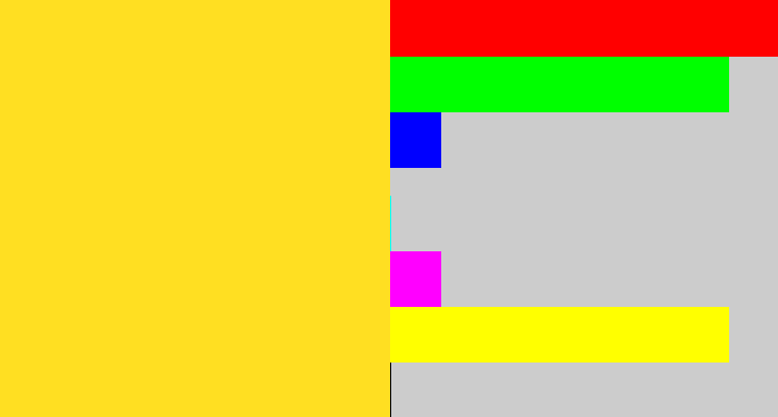 Hex color #ffdf22 - sun yellow