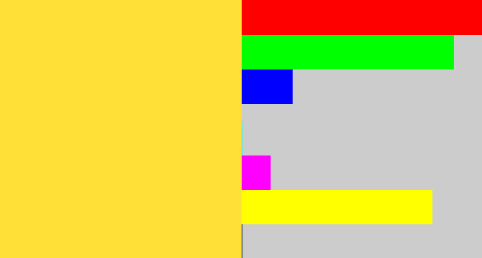 Hex color #ffe036 - sun yellow