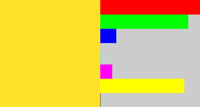 Hex color #ffe12a - sun yellow