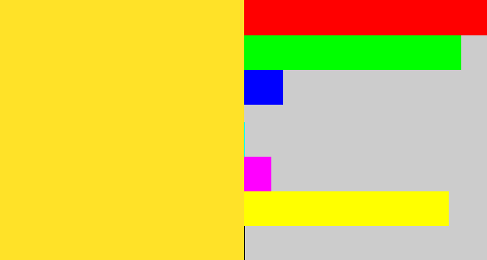 Hex color #ffe228 - sun yellow
