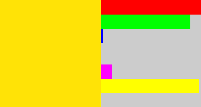 Hex color #ffe306 - dandelion