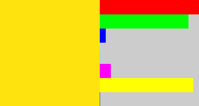 Hex color #ffe30f - dandelion