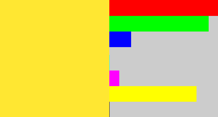Hex color #ffe732 - sun yellow