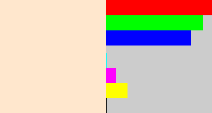 Hex color #ffe7cd - pale