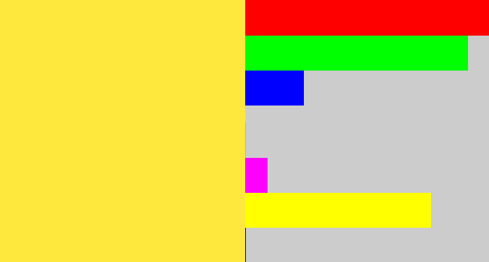 Hex color #ffe83e - off yellow