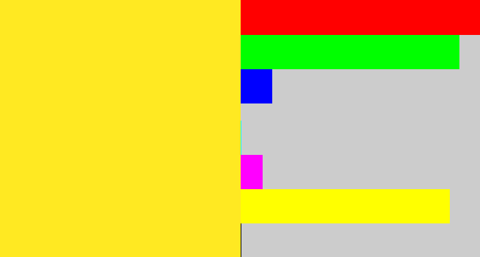 Hex color #ffe922 - sun yellow