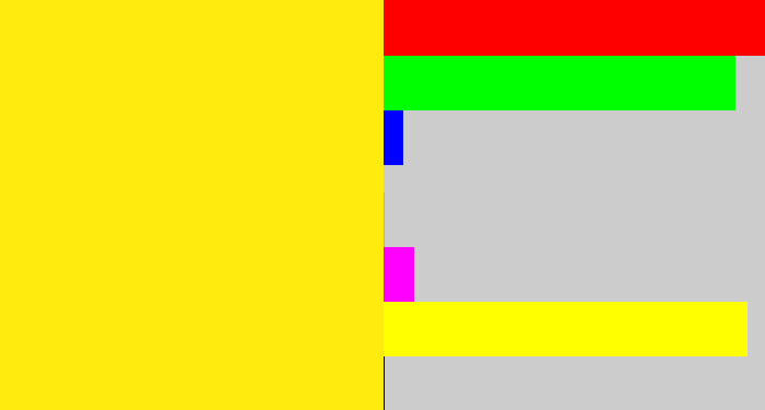 Hex color #ffeb0d - dandelion