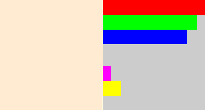 Hex color #ffebd1 - pale