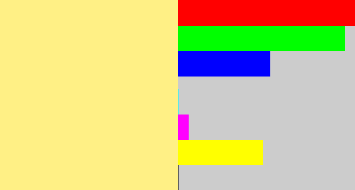 Hex color #fff085 - manilla