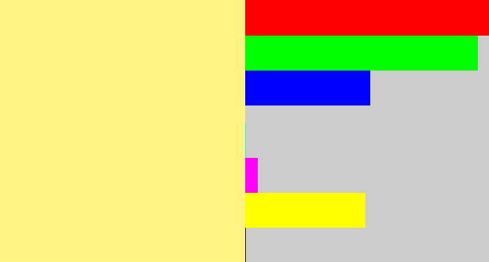 Hex color #fff381 - manilla
