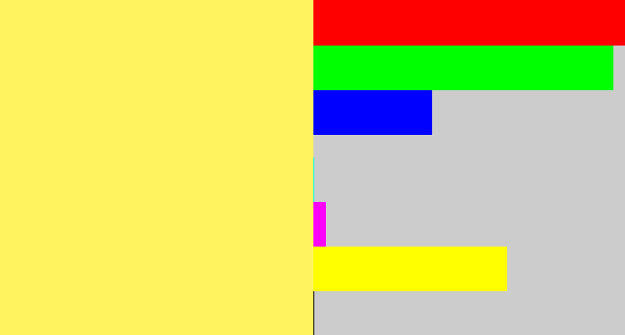 Hex color #fff460 - yellowish