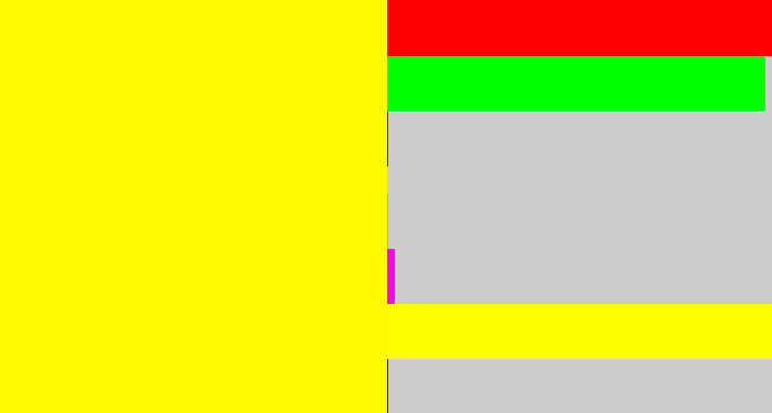 Hex color #fff901 - bright yellow