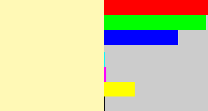 Hex color #fff9b6 - light beige