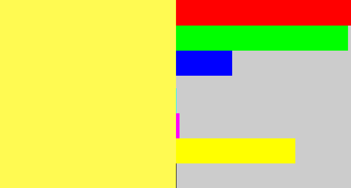 Hex color #fffa52 - lemon
