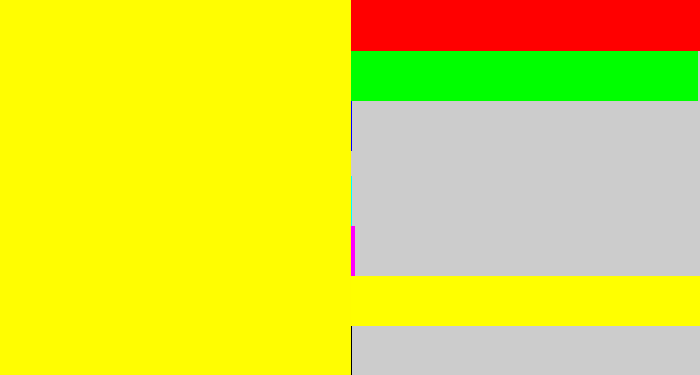 Hex color #fffd01 - bright yellow