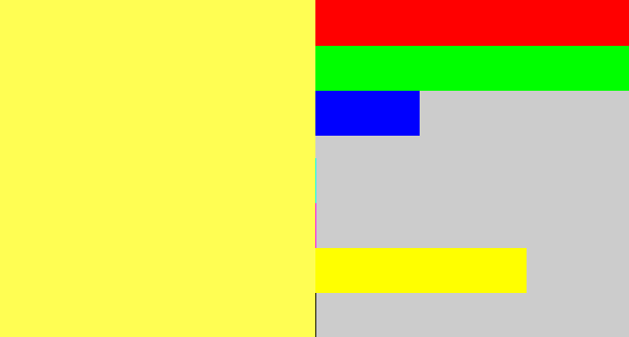 Hex color #fffe53 - lemon
