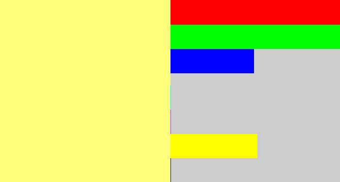 Hex color #ffff7e - banana